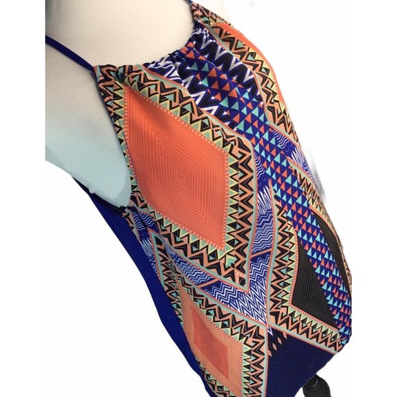 MINI Women's halter sleeveless blue indigo size M - Picture 4 of 11